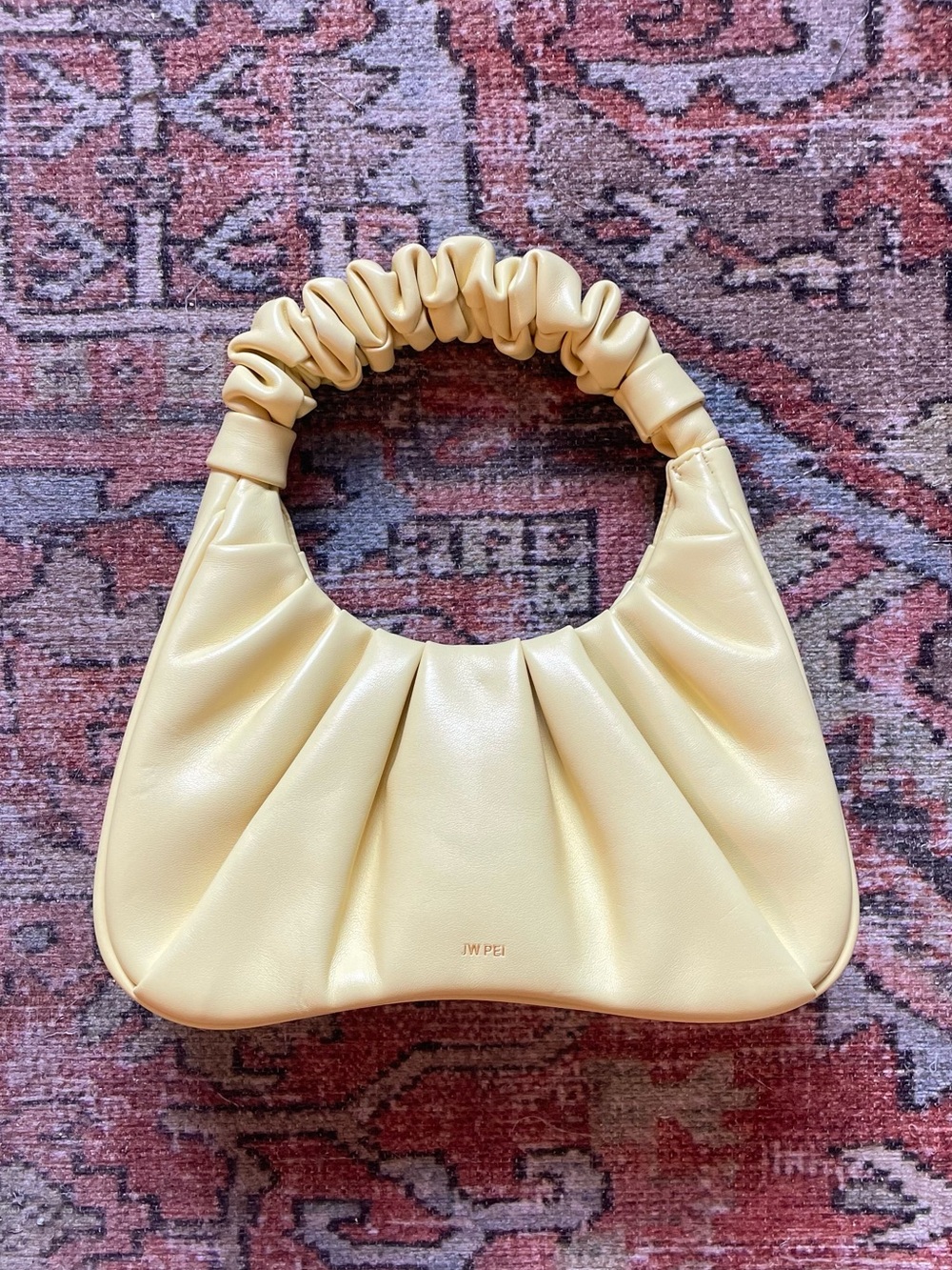 JW PEI Yellow Ruched Handle Bag
